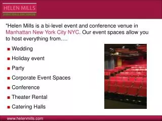 Helen Mills - Event & Conference Space New York