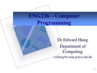 ENG236 – Computer Programming