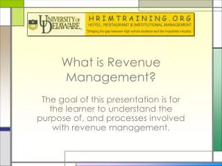 What is Revenue Management?