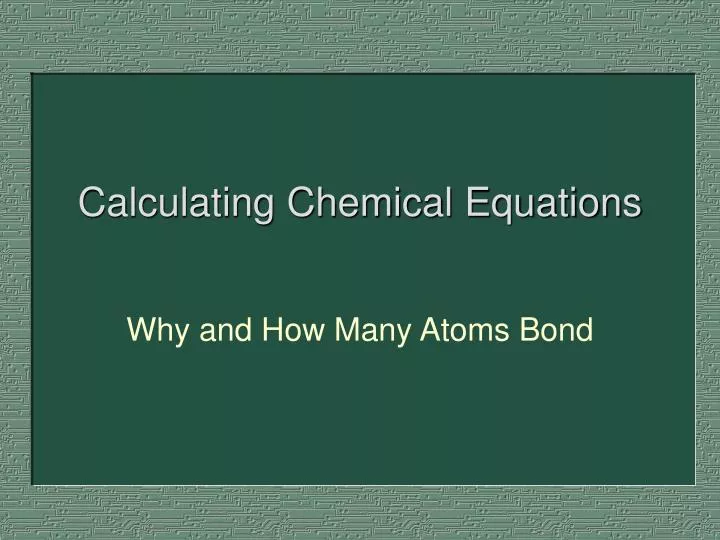calculating chemical equations