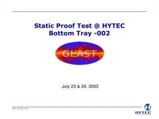Static Proof Test @ HYTEC Bottom Tray -002