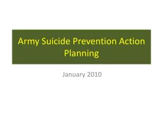 Army Suicide Prevention Action Planning