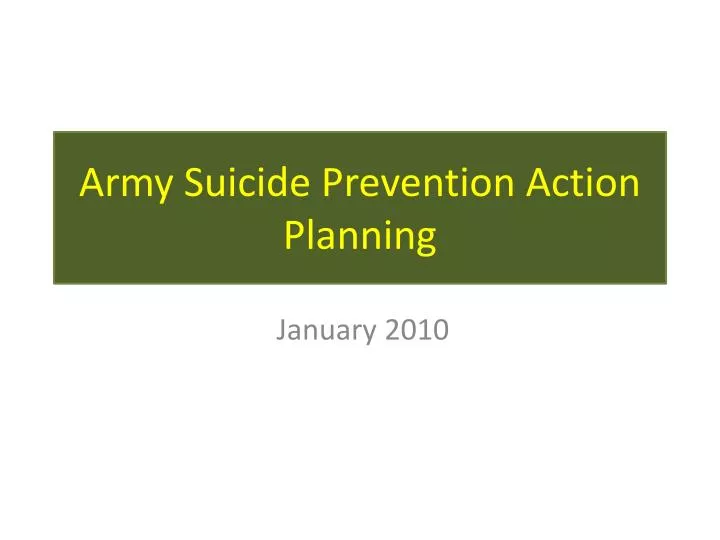 army suicide prevention action planning