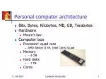 Personal computer architecture - slide 1