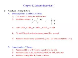 Chapter 12 Alkene Reactions