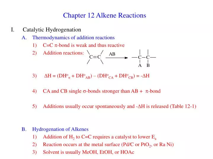 chapter 12 alkene reactions