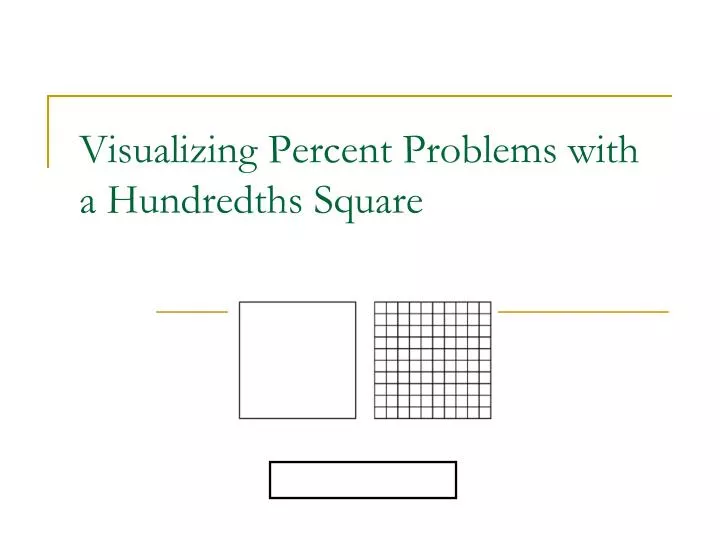 visualizing percent problems with a hundredths square