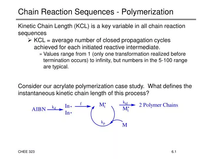 chain reaction sequences polymerization