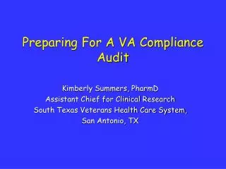 Preparing For A VA Compliance Audit
