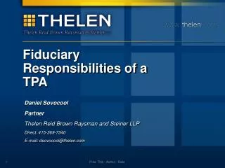 Fiduciary Responsibilities of a TPA