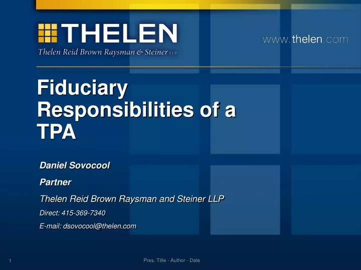 fiduciary responsibilities of a tpa
