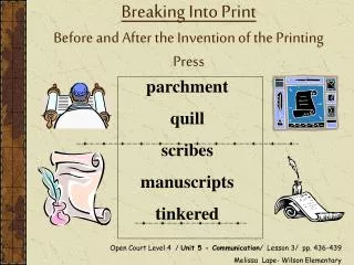Breaking Into Print Before and After the Invention of the Printing Press