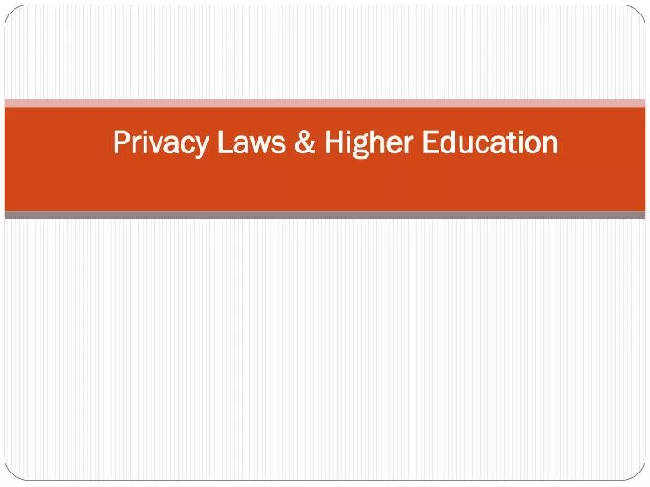 privacy laws higher education