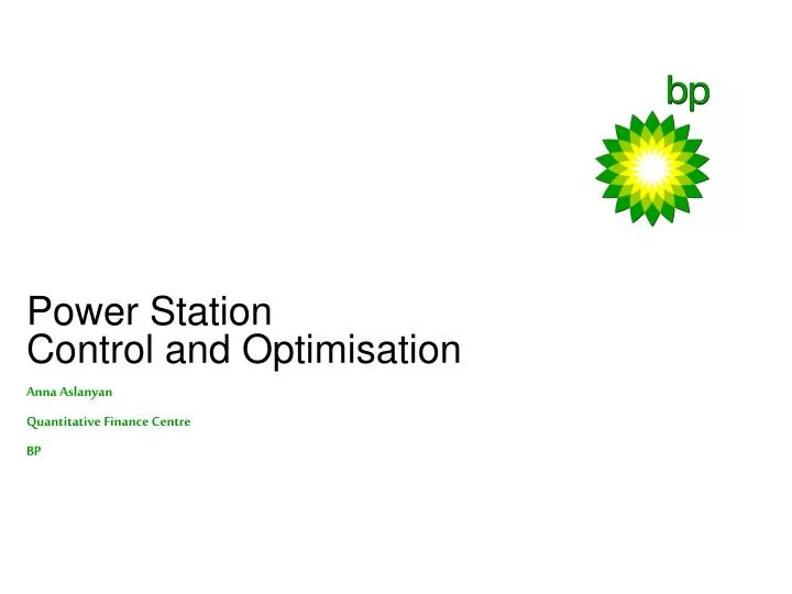 power station control and optimisation