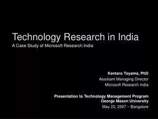 Technology Research in India