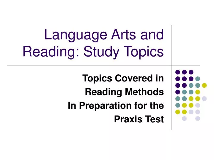 language arts and reading study topics