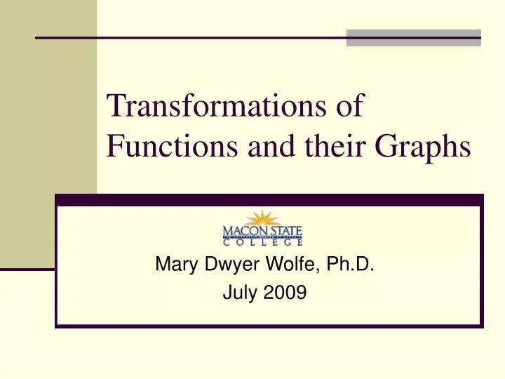 transformations of functions and their graphs
