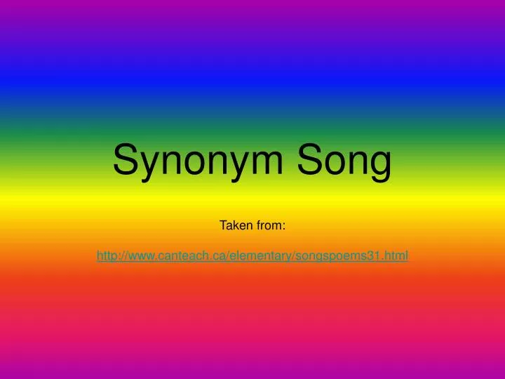 synonym song