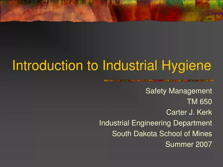 introduction to industrial hygiene