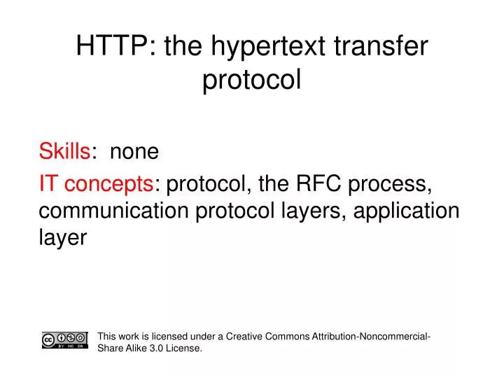 http the hypertext transfer protocol