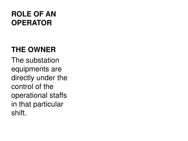 role of an operator