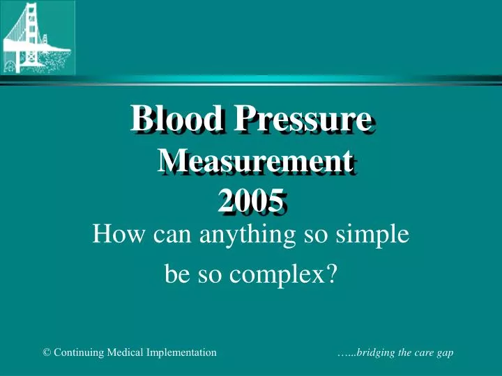 blood pressure measurement 2005
