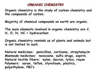 ORGANIC CHEMISTRY