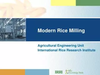 Modern Rice Milling
