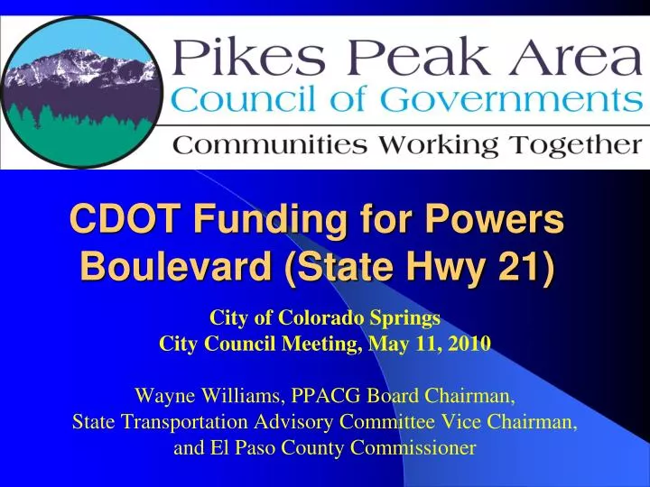 cdot funding for powers boulevard state hwy 21
