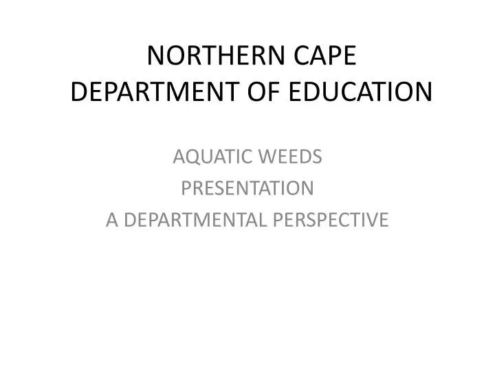 northern cape department of education