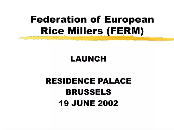 federation of european rice millers ferm