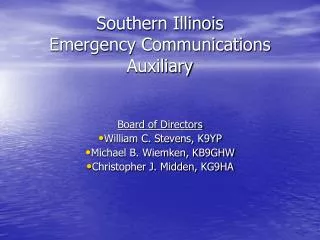 Southern Illinois Emergency Communications Auxiliary