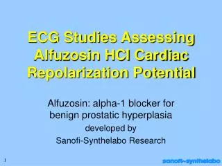 ECG Studies Assessing Alfuzosin HCl Cardiac Repolarization Potential