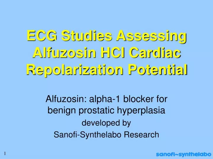 ecg studies assessing alfuzosin hcl cardiac repolarization potential