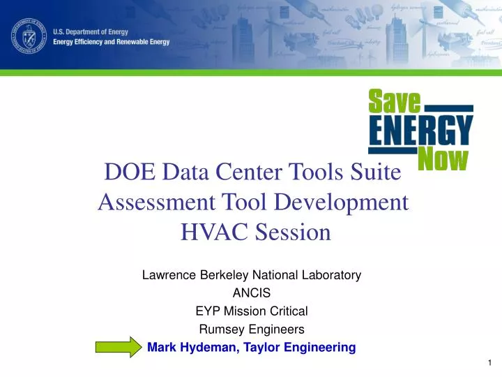 doe data center tools suite assessment tool development hvac session
