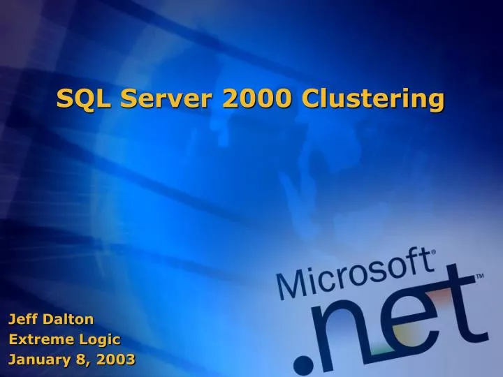sql server 2000 clustering
