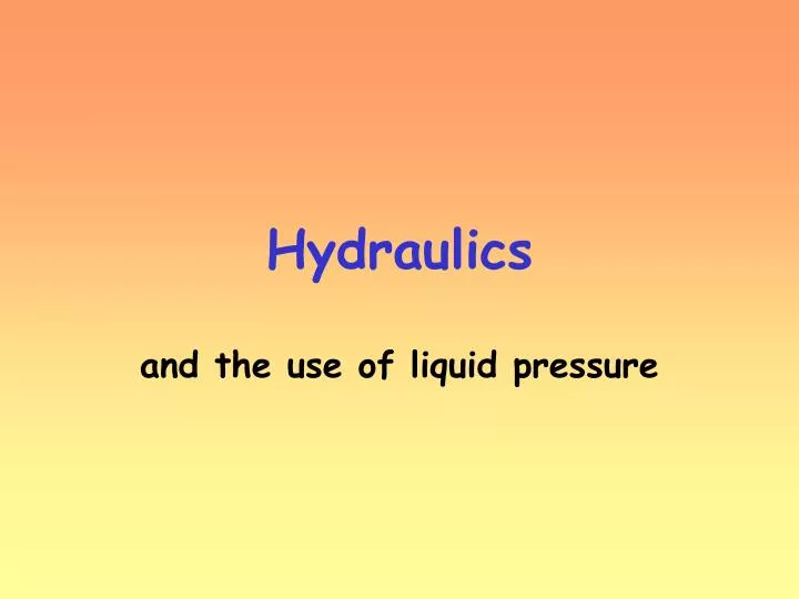 hydraulics