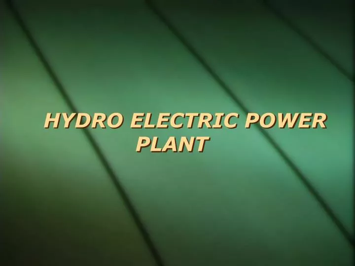 hydro electric power plant