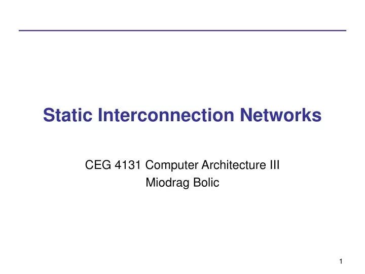 static interconnection networks