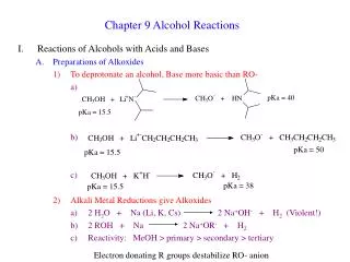 Chapter 9 Alcohol Reactions