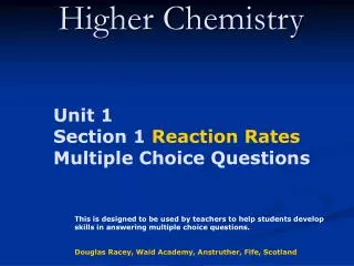 Higher Chemistry