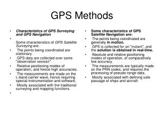 GPS Methods