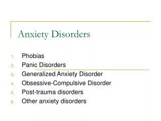 Anxiety Disorders