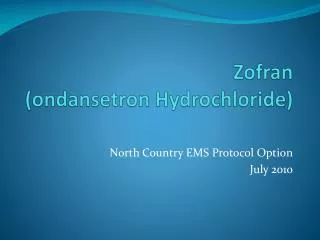 Zofran (ondansetron Hydrochloride)