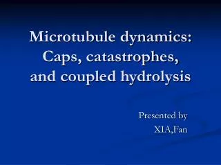 Microtubule dynamics: Caps, catastrophes, and coupled hydrolysis