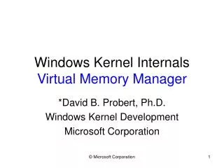Windows Kernel Internals Virtual Memory Manager