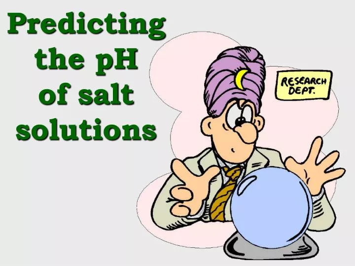 predicting the ph of salt solutions