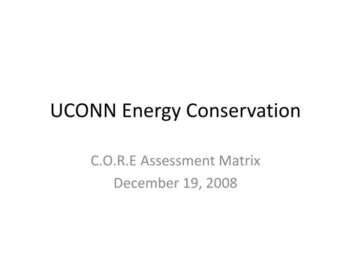 uconn energy conservation