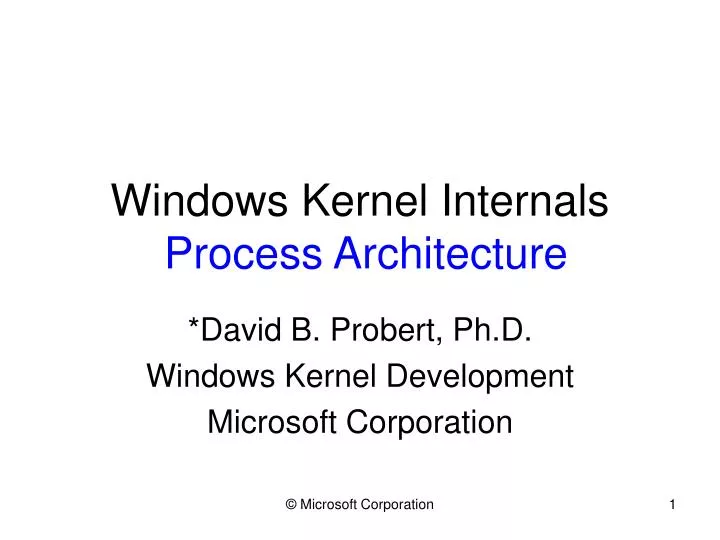 windows kernel internals process architecture