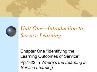 Unit One—Introduction to Service Learning